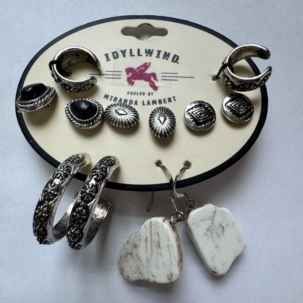 Idyllwind Silver And Black Modern Hoop Earrings 18$